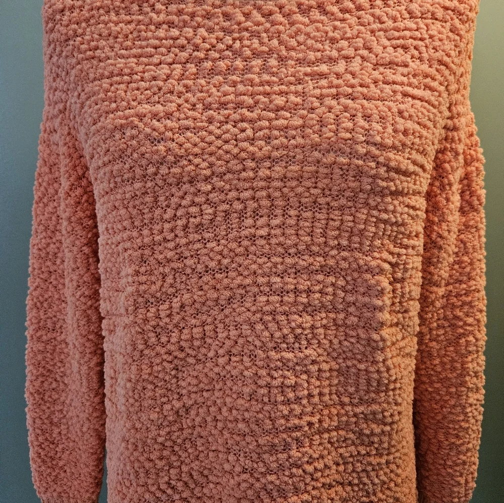 Lauren Conrad Cozy Coral Textured Women's Size Small S Crew Neck Sweater